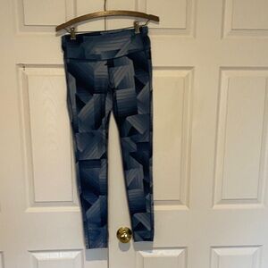 Athleta Blue Patterned Leggings